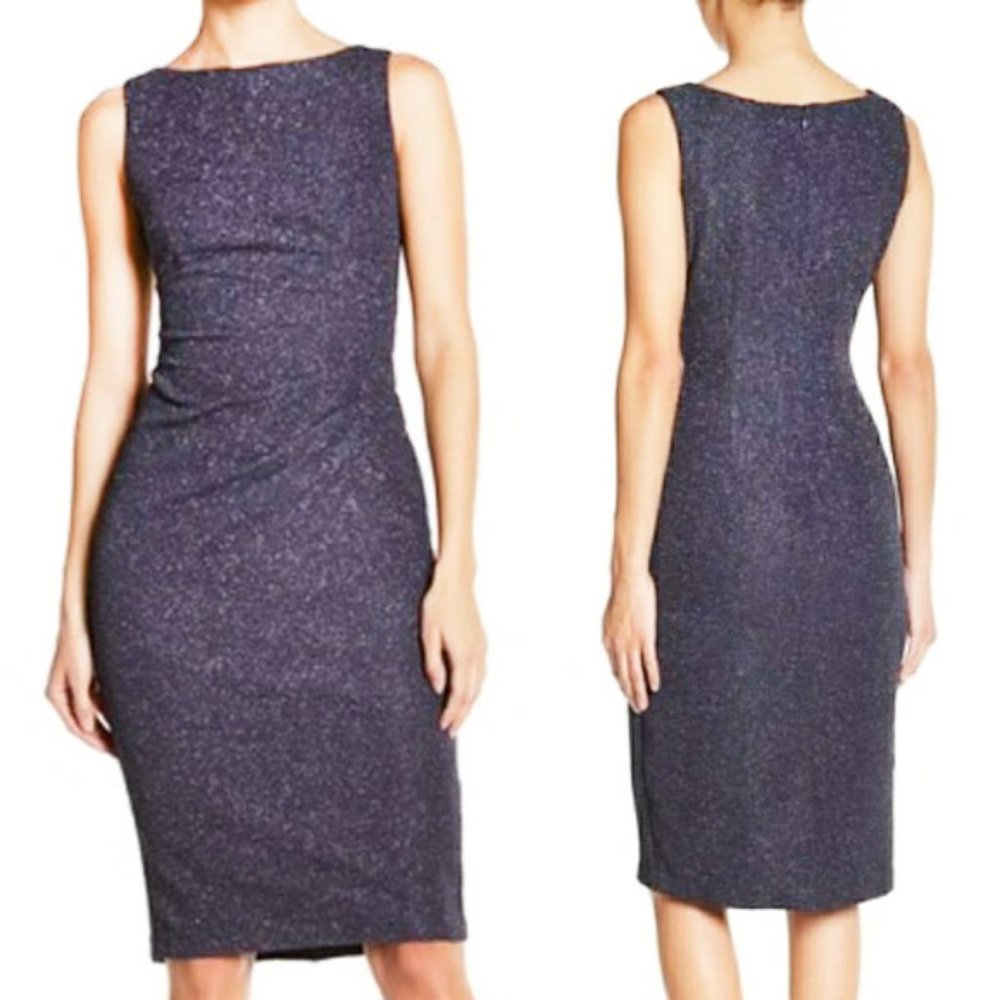 Eliza J Womens Grey Sparkle Sleeveless Sheath Retro Party Dress 14